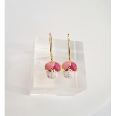 Παιδικά Σκουλαρίκια Χρυσά με Σμάλτο - Μανιτάρι (KID126)